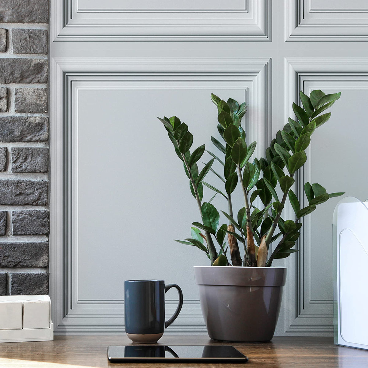 AMAZING WALL Ev Soyulabilir ve Yapıştırılabilir 3D Görünümlü Wainscot Tahta Panel Duvar Kağıdı Kendinden Yapışkanlı Yatak Odası