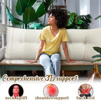 Wenqik Wedge Pillow Queen Triangular Headboard Bed Reading Backrest Back Support Long Pillow with Removable Cover for Dorm Room Supplies Housewarming Gift(Beige)