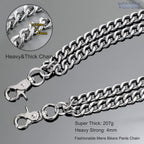 WERFORU Men Women Heavy Duty Wallet Chain Hip Hop Punk Jeans Chain Biker Motorcycle Keychain, Silver