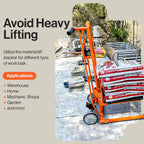 SuperHandy Material Lift Winch Stacker, Pallet Truck Dolly, Lift Table, Fork Lift, 330 Lbs 40" Max Lift w/ 8" Wheels, Swivel Casters [Patent Pending]