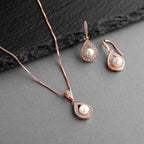 Mariell Pearl Necklace and Drop Earrings Wedding Jewelry Set for Brides, Bridesmaids, Birthday Gift