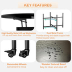 Mid Century Black Coffee Table, 26.77” Lift Top Coffee Table with Removeable Wheels, Hidden Compartment and Open Shelf, Wood Lift Tabletop Central Dining Table for Living Room, Home Office