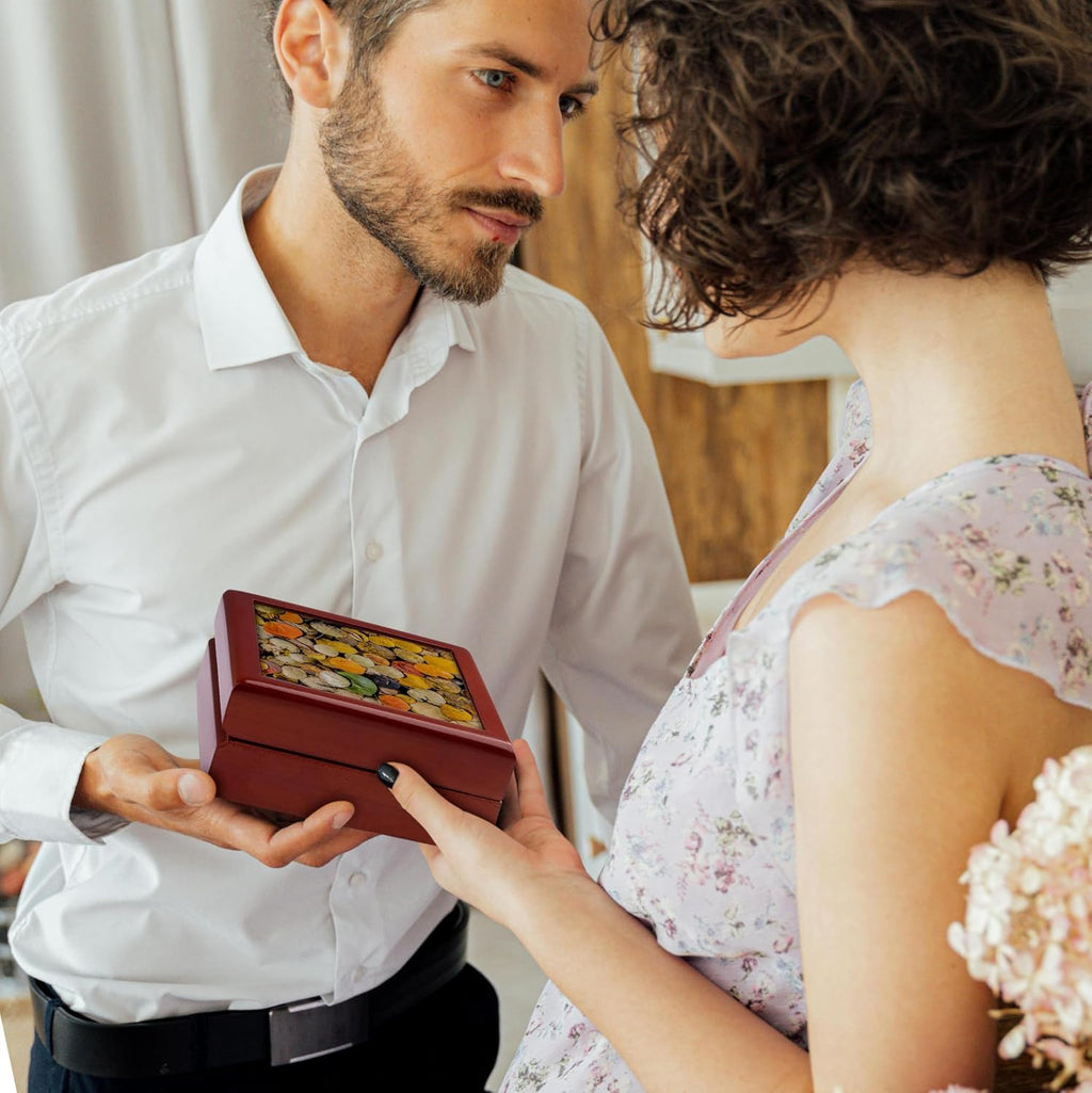 3dRose USA, Wyoming, Autumn aspen leaves floating on pond, Jewelry Box jb-231934-1