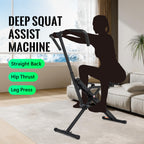 Leikefitness Entraîneur d'Assistance Squat pour Machine de Fitness des Jambes pour Gym à Domicile Machine à Squat, Machine 2 en 1 Vélo & Rameur pour Fessiers, Fessiers, Cuisses, Noir
