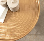 Kate and Laurel Mahdavi Boho-Chic Hammered Metal Tray Coffee Table, Dark Gold