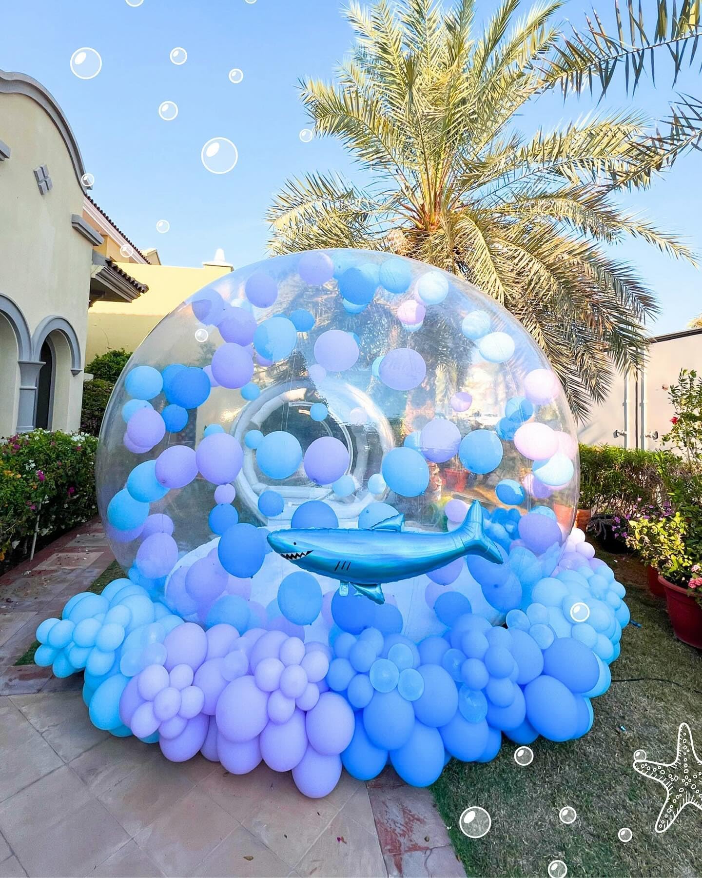 Bubble House aufblasbares PVC-Bubble-Zelt, kommerzielles 10FT Bubble mit UL-Gebläse & Pumpe für Kinder/Erwachsene, Party, Geschlechtsenthüllung, 10FT Durchmesser Bubble, 6FT Tunnel