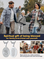 U7 St. Michael Necklace for Men Women Stainless Steel/18K Gold Plated Biblical Archangel Medal Round/Oval/Shield Patron Saint Christopher/Michael Pendant with 22" Box Chain