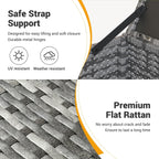 UDPATIO Outdoor Wicker Side Table with Storage Patio Rattan End Table Small Resin Square Container Coffee Table Backyard Pool for Furniture Covers, Toys and Gardening Tools (Grey)