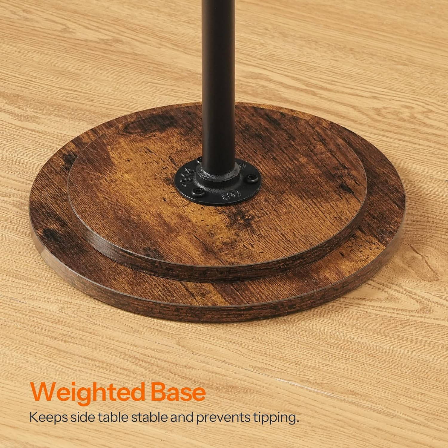 HOOBRO Small Coffee Table Set of 2, Round Coffee Side Table with Wooden Pedestal, Modern Accent End Tables for Living Room, Bedroom, Rustic Brown BF170BZ01