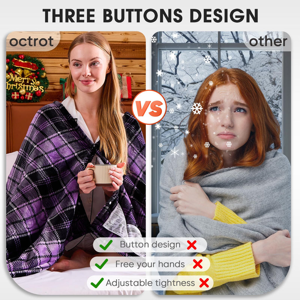 Elektrisch verwarmd deken, 50X60, verwarmingsdeken met 10 verwarmingsniveaus/8 uur automatische uitschakeling, marineblauw geruit Sherpa-dekenverwarmer voor volwassenen, wasbaar deken cadeau voor bank bed kantoor, ETL