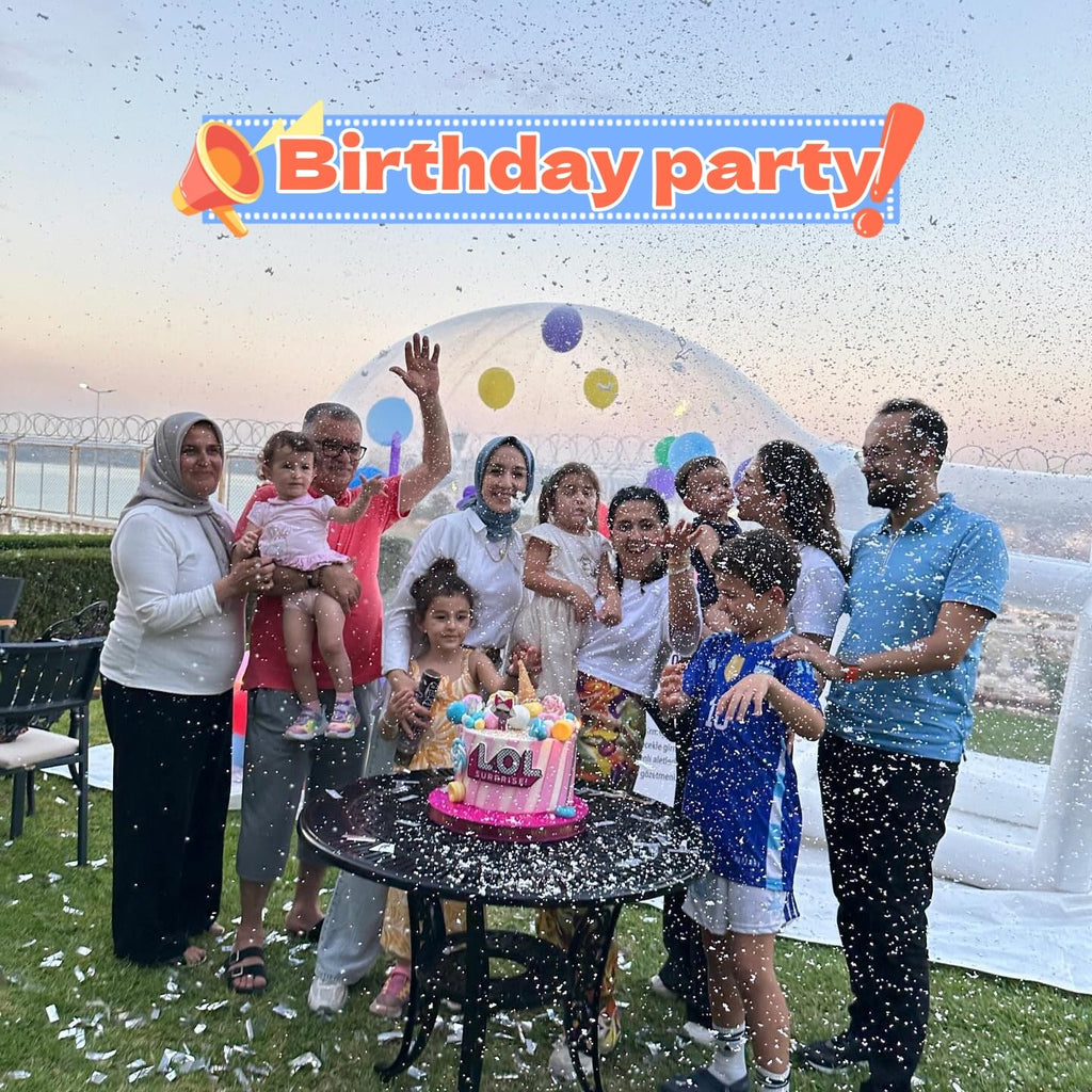 Oppusteligt bobleballonhus med pumpe og UL-blæser, bobletelt til børnefestballoner klare til hjemmefest, indkøbscentre, parker, begivenhedsudstilling (10FT)