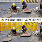 13 Foot Portable Driveway Fence Safety Barriers Barricade Expandable Mobile Folding System for Construction Traffic Control Driveway Gate Outdoor