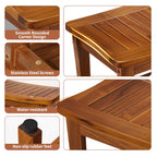 TEAKMAMA 20" Teak Shower Bench Waterproof Wooden Chair for Inside Use, Teak Shower Stool with Shelf for Bathroom, Durable Bath Bench for Elderly, Assembly Required