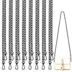 Purse Chain Replacement, 8 Pack Wallet DIY Metal Shoulder Cross Body Bag Chains (47 Inch/pcs) (Black)