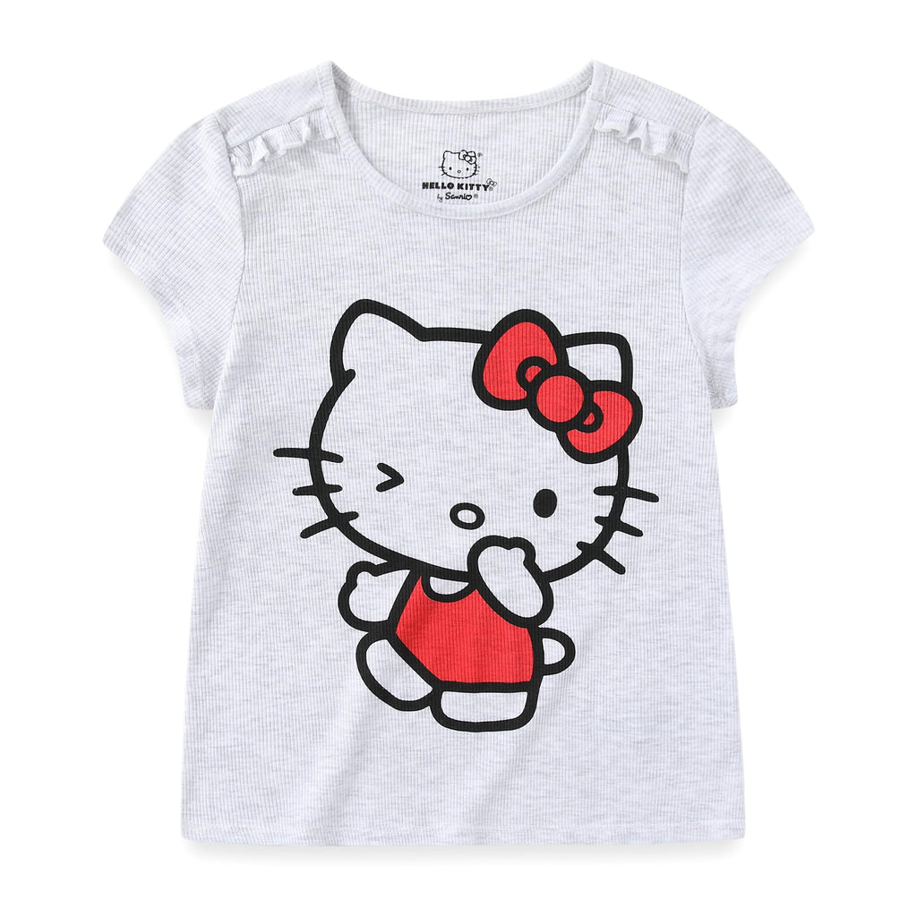 Hello Kitty Sanrio Girls 4 Pack Mix and Match 2 Short Sleeve T-Shirts, Short, and Flared Pants Set for Big Kids