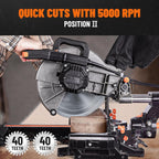 DOVAMAN Updated 10-Inch Sliding Miter Saw, Multi-Material Cutting w/ 3 x TCT Blades, Ambidextrous Operation, 5000/3200RPM Speed, Laser Guide, 0-45° Bevel Cut, Max Cut 3.5x13.4in, 9 Positive Stops