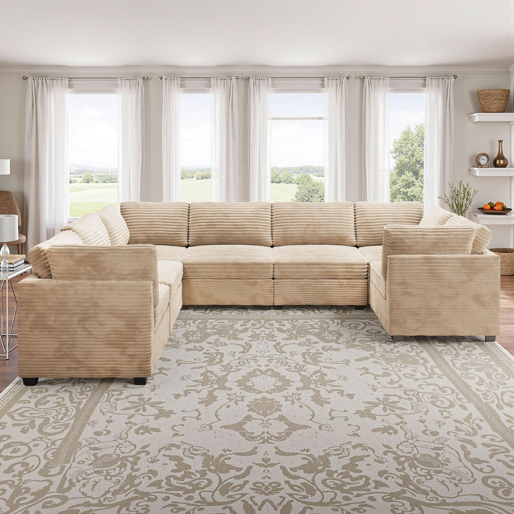 Modular Sectional Sofa,5 Pieces Sectional Couches for Living Room,L Shaped Cloud Couch Chaise Set, Black