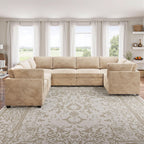 Modular Sectional Sofa,5 Pieces Sectional Couches for Living Room,L Shaped Cloud Couch Chaise Set, Black