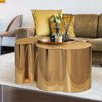 Menkxi Stainless Steel Cloud Coffee Table Modern for Living Room Irregular Metal Accent Coffee End Table for Living Room Bedroom, 31.5 x 19.7 x 15.75(Gold)