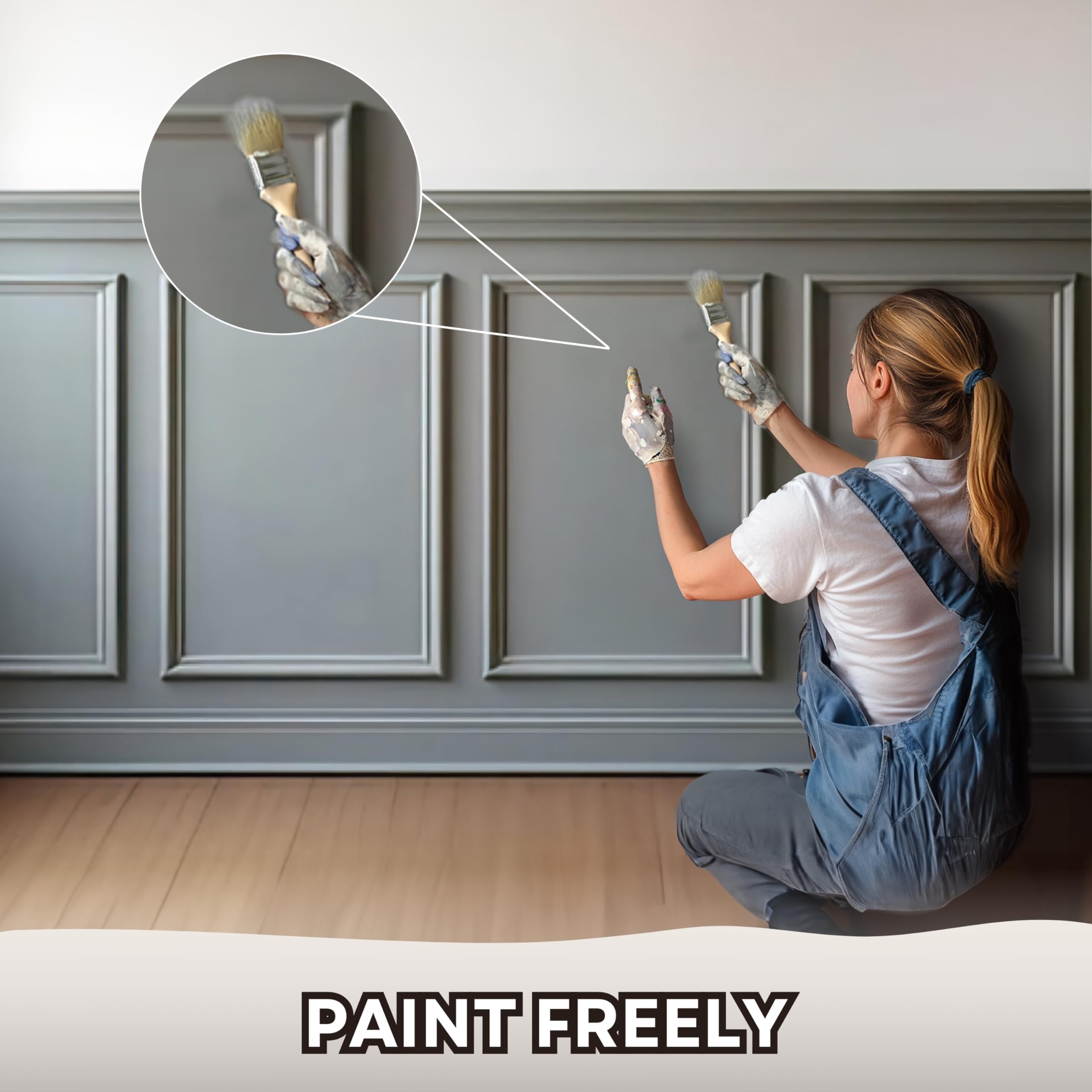 Board and Batten Wall Panel Kit - Peel and Stick Precut Wall Molding Kit - Luxury Decorative Wall Moulding Kit - Paintable Accent Wall Kit for an Elegant Touch to Any Home Decor