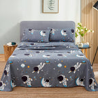 ست ملحفه کودکان یونیکورن صورتی JSD، سایز تویین، ۳ تکه، ملحفه‌های رختخواب میکروفایبر چاپ شده با طرح رنگین کمان برای دختران، جیب عمیق