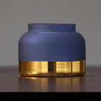 Nordic Light Luxury Frosted Gold Edge Glass Bottle Vase Decoration