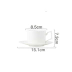 Coffee Cup And Saucer Simple White European Style Bone China