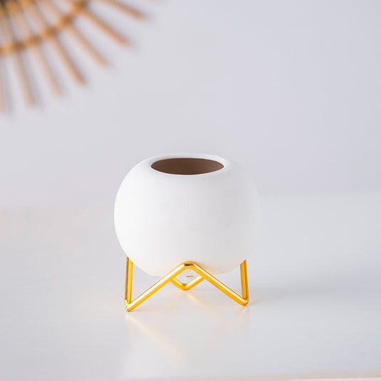 Vase rond en céramique coloré nordique créatif, Design moderne, petit Pot de fleur de bureau, maison, bureau, cuisine