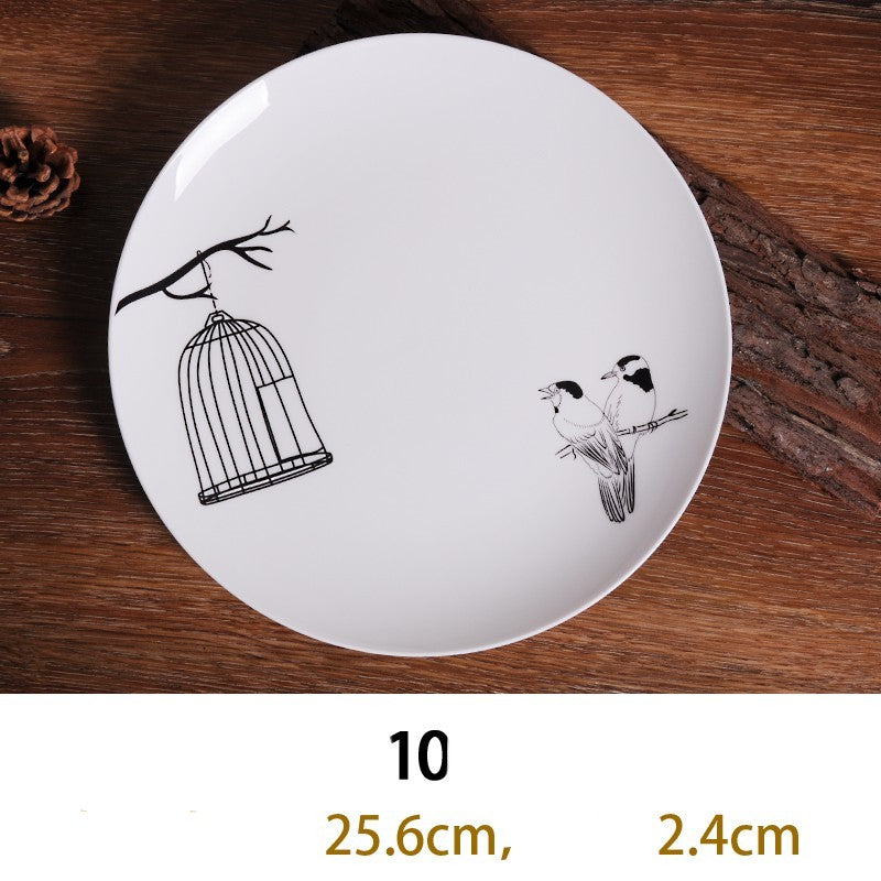 Bone China Dish Deep Plate Shallow Creative European Style