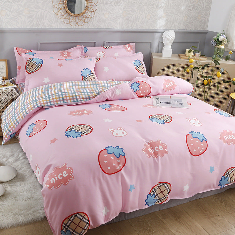 Simple Pure Cotton Brushed Four-piece Set