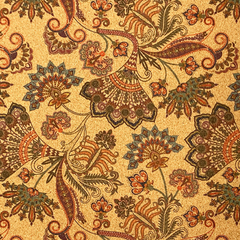 Portuguese Natural Cork Leather Floral Floral Carpet Cushion Tablecloth