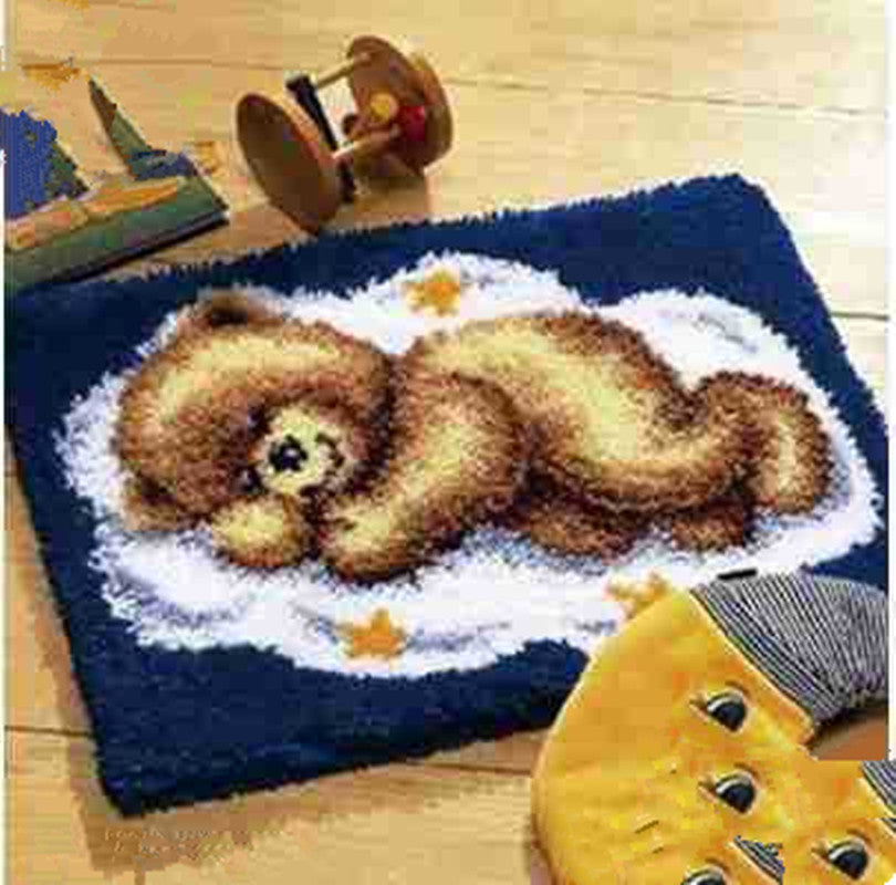 Cross stitch Crochet Wool printed carpet