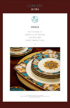 86 Piece Vintage Bone China Tableware high end crockery set luxury home british manor dishes - Grand Goldman