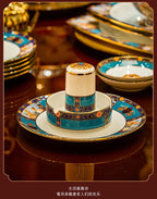 86 Piece Vintage Bone China Tableware high end crockery set luxury home british manor dishes - Grand Goldman