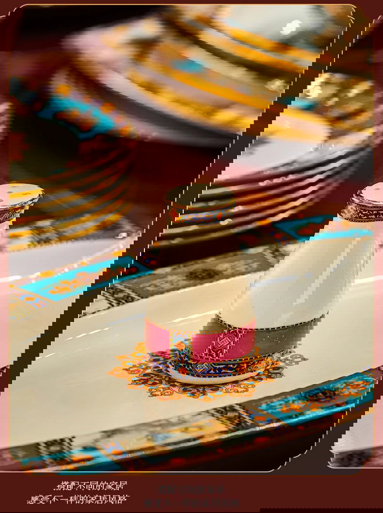 86 Piece Vintage Bone China Tableware high end crockery set luxury home british manor dishes - Grand Goldman