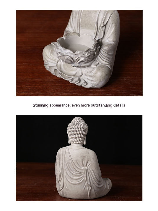 Kinesisk Zen Buddha Statue Desktop Dekoration Landskabspleje Resin Crafts