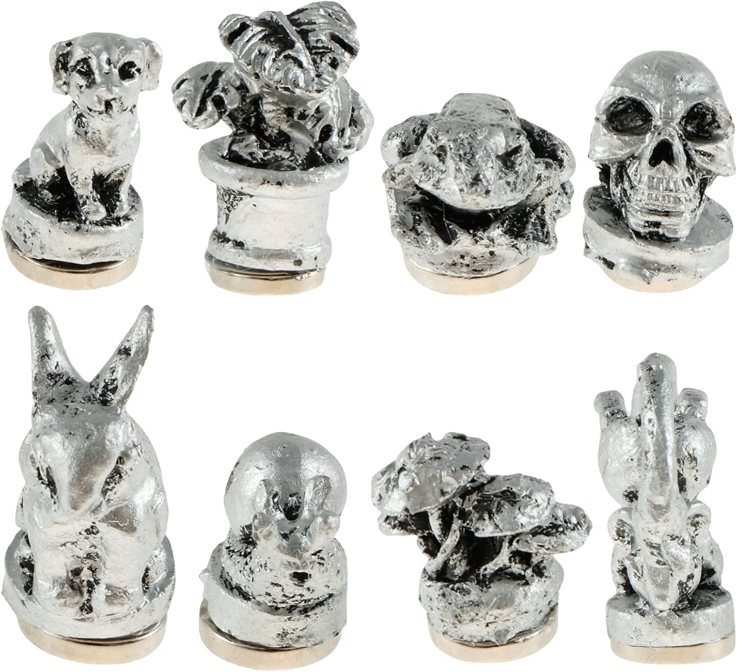 8 Pcs Hinge Head Home Decoration, Vintage Door Hinge Heads Decorative Topper, Bronzed/Silver Magnetic Hinge Head Toppers, Door Hinge Pin Topper for Animals Lovers (Silver) - Grand Goldman