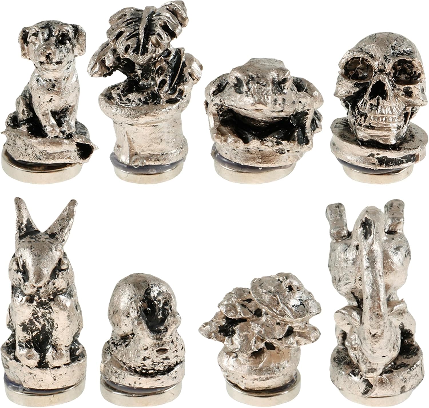 8 Pcs Hinge Head Home Decoration, Vintage Door Hinge Heads Decorative Topper, Bronzed/Silver Magnetic Hinge Head Toppers, Door Hinge Pin Topper for Animals Lovers (Silver) - Grand Goldman