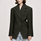 Autumn And Winter Women's Suit Advanced Static Luxury Elegant Lapel Baggy Coat