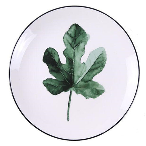 Green Plant Ceramic Plate Cartoon Fruit Plate