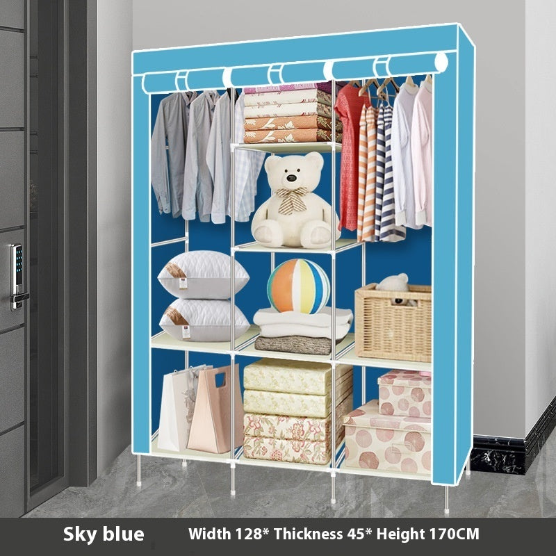 Metal Combination Simple Wardrobe Rental Room Steel Pipe Assembly Clothes Household Bedroom