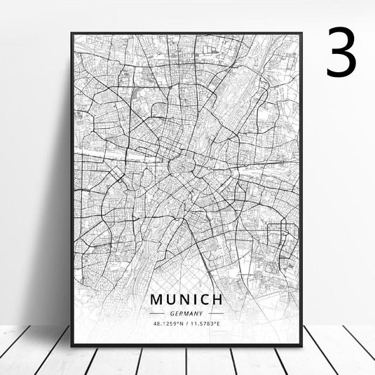 Germany Art Map Poster Canvas Painting