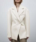 Autumn And Winter Women's Suit Advanced Static Luxury Elegant Lapel Baggy Coat