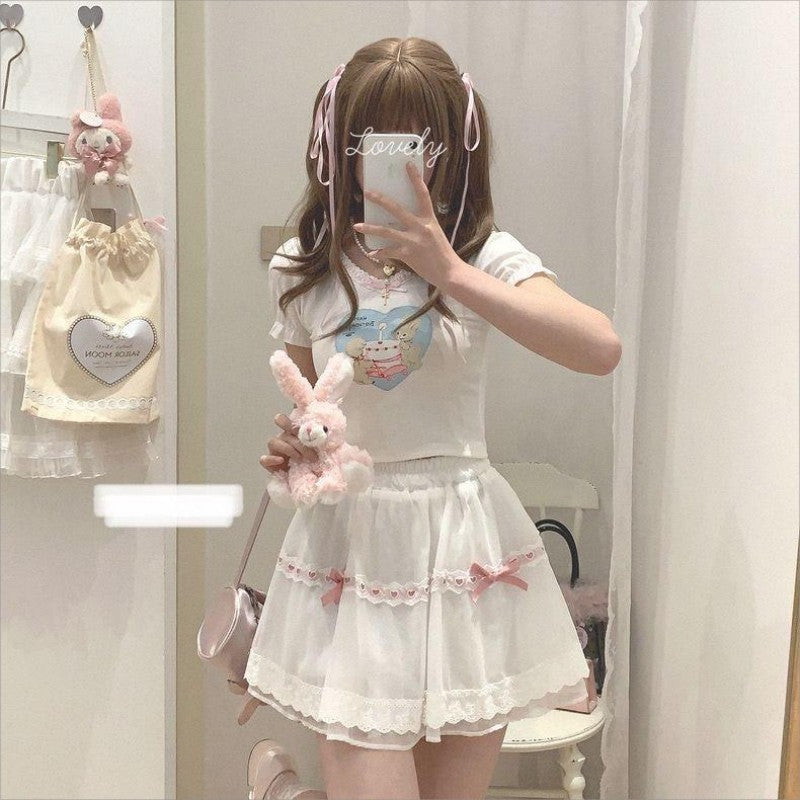 Lace Ribbon Lace Skirt