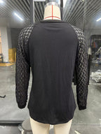 Casual Autumn Knitted Shirt Women's Lace