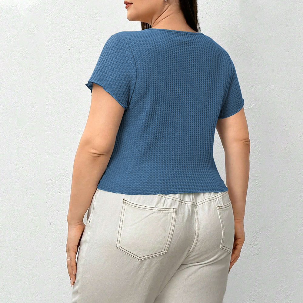 Breathable Slim Temperament Solid Color T-shirt Top
