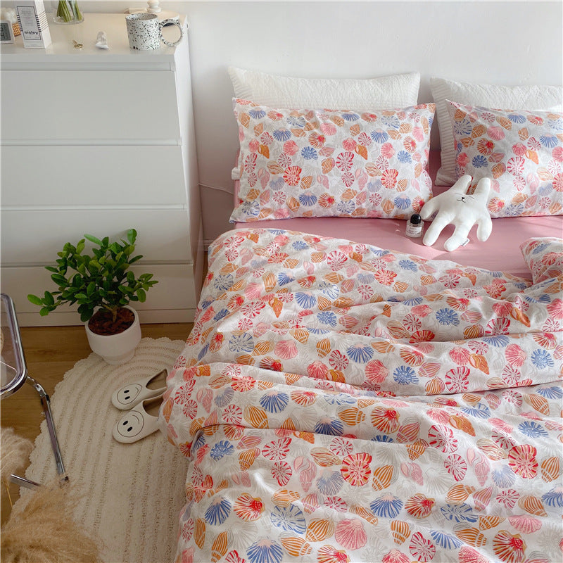 Small Floral Gentle Girl Heart Bedding Set Of Four