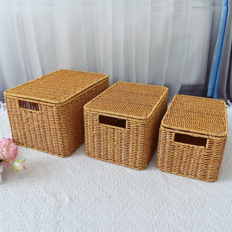 Rattan Storage Basket Finishing With Lid
