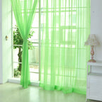 Solid Color Glass Mesh Curtains Transparent Color Ready-made Curtain Punch-free