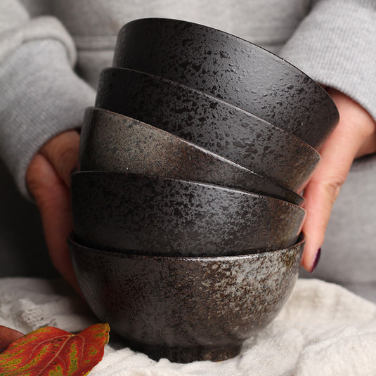 Creative Retro Stoneware Japanese Tableware Ceramic Bowl
